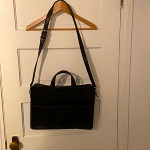 Matt & Nat black vegan leather briefcase